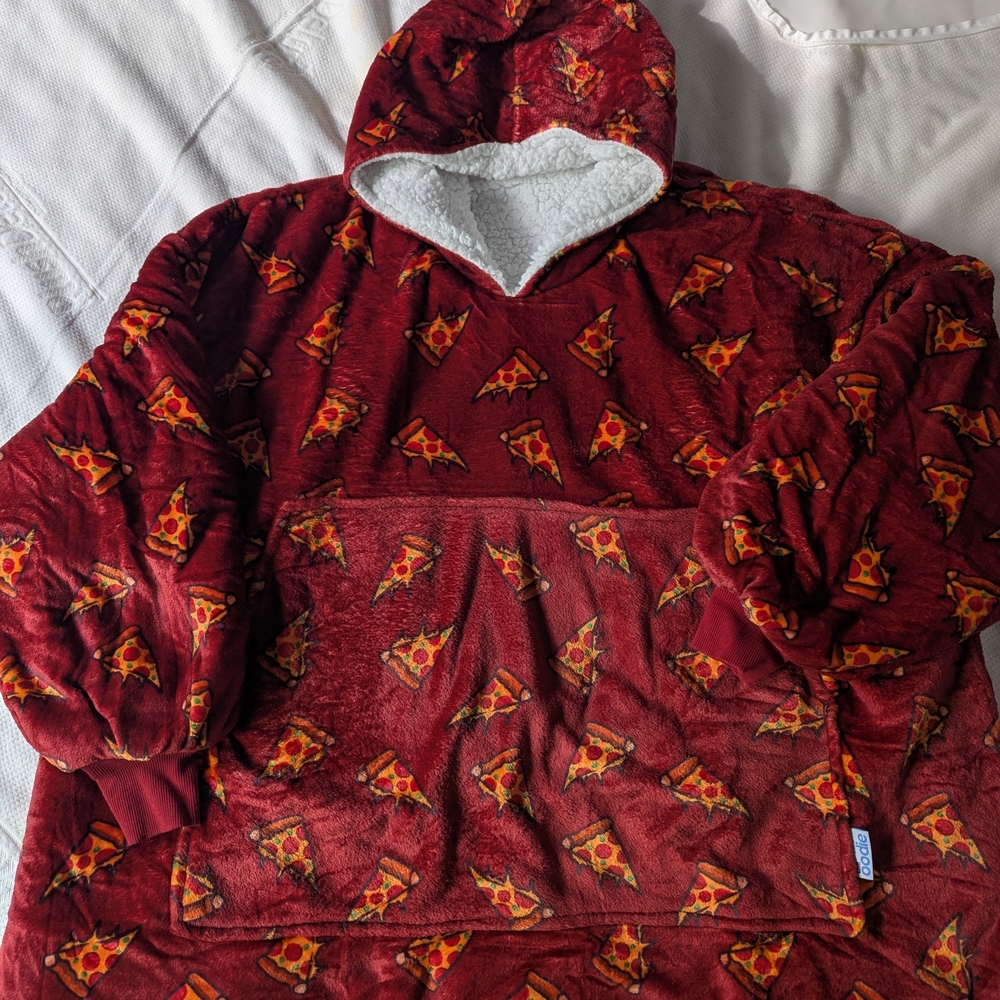 Pizza Patterned Oodie Sweater
